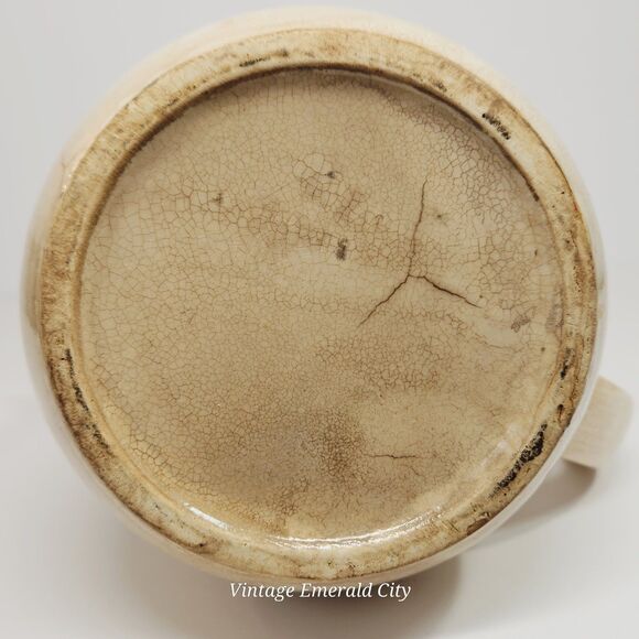 Antique English Ironstone Blue Pitcher Transferware Floral Stained Crazed Jug - Picture 6 of 13